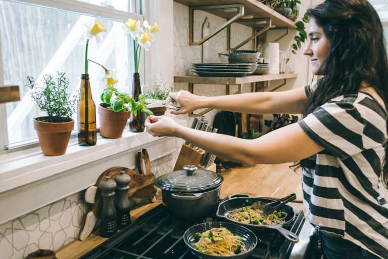 cook measuring ingredients